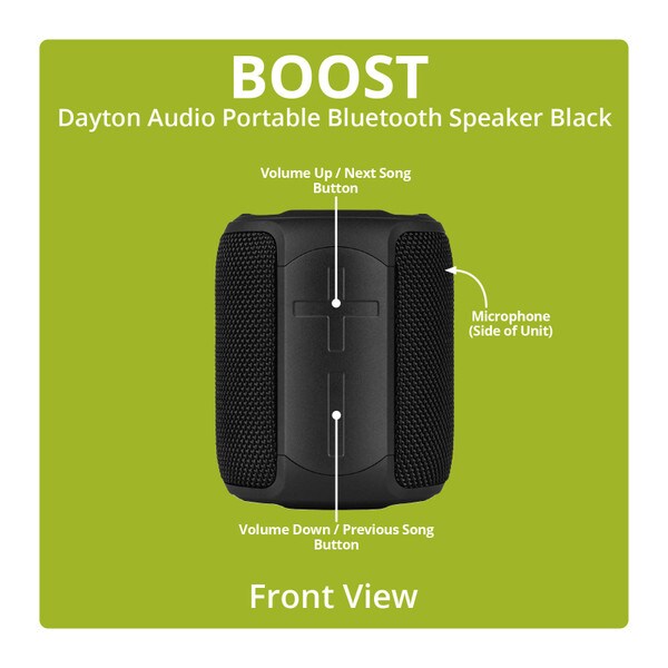 Main product image for Dayton Audio Boost Portable Bluetooth Speaker Black300-496
